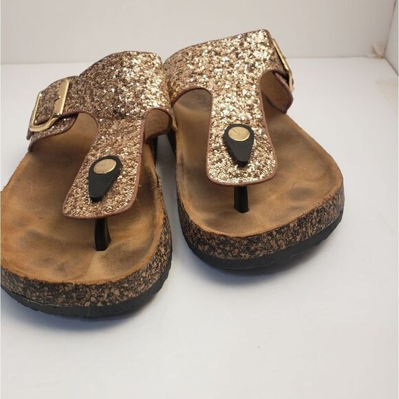 ANNA cork bottom glitter thong style  sandals - Picture 5 of 5